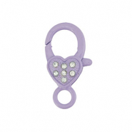 Apprêts colorés fermoir mousqueton coeur Violet