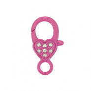 Apprêts colorés fermoir mousqueton coeur Rose magenta