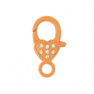 Apprêts colorés fermoir mousqueton coeur Orange