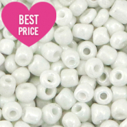 Perles de rocailles 8/0 (3mm) Blanc perle lumineux