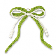 Pendentifs accroche-regard double n&oelig;ud Blanc-vert
