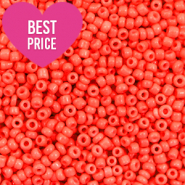 Perles de rocailles 12/0 (2mm) Rouge corail néon
