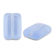 Perles tch&egrave;ques TCB rectangle 12x8mm Transparent bleu
