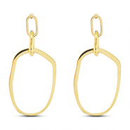 Boucles d'oreilles / puces en acier Inox irr&eacute;gulier Dor&eacute;