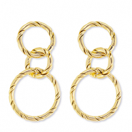 Boucles d'oreilles / puces en acier Inox Dor&eacute;