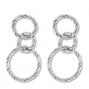 Boucles d'oreilles / puces en acier Inox Argent&eacute;