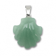 Pierres naturelles pendentifs quartz aventurine coquille Vert jade
