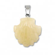 Pierres naturelles pendentifs calcédoine (quartz) coquille Orange clair
