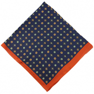 Foulard avec motif à paillettes Bleu foncé-marron cuivre