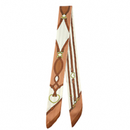 Bandana foulard avec tresse Blanc blassé-marron clair-marron