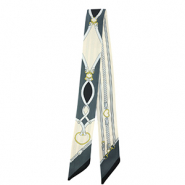 Bandana foulard avec tresse Blanc blassé-gris clair-gris