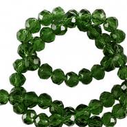 Perles &agrave; facettes 4x3mm disque Heishi Vert fonc&eacute;