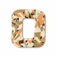 Pendentifs en polymère carré Marron-rose-blanc-doré