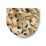 Pendentifs en polymère Marron-rose-blanc-doré