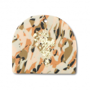 Pendentifs en polymère Marron-rose-blanc-doré