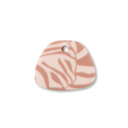 Pendentifs en polymère trapèze Rose pêche clair-marron clair