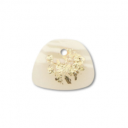 Pendentifs en polymère trapèze Blanc cassé-beige-doré