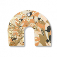 Pendentifs en polymère arche Marron-rose-blanc-doré