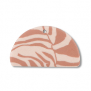 Pendentifs en polymère semi-circulaire Rose pêche clair-marron clair
