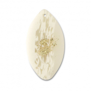 Pendentifs en polymère feuille Blanc cassé-beige-doré