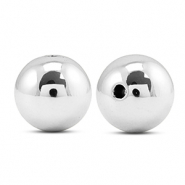 Perles au look métallique rond 16mm Argenté métallique