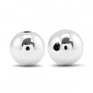 Perles au look métallique rond 14mm Argenté métallique