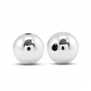 Perles au look métallique rond 12mm Argenté métallique