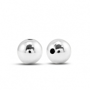 Perles au look métallique rond 6mm Argenté métallique