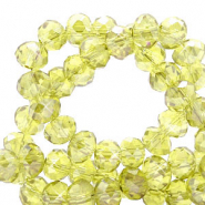Perles &agrave; facettes 6x4mm disque Heishi Jaune soleil-pearl shine coating