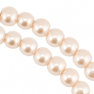 Perles en verre 8mm Beige clair