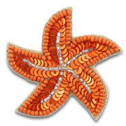 Broches étoile de mer Orange-transparant doublure argenté