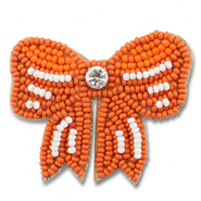 Broches nœud Orange-blanc