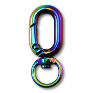 Appr&ecirc;ts color&eacute;s porte-cl&eacute;s ovale Noir-AB coating