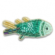 Broches poisson Vert-doré-multicolore AB coating