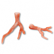 Pendentifs acryliques corail Marron-blanc marbré