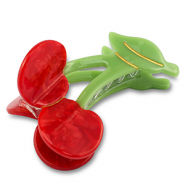 Accessoires pour cheveux pince à cheveux cerises Rouge-vert-doré