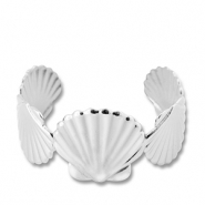 Bracelets en acier Inox jonc coquille Argenté