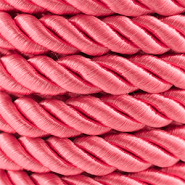 Cordon tendance torsad&eacute; 10mm Rouge clair
