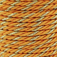 Cordon tendance torsad&eacute; 3mm Orange-dor&eacute;