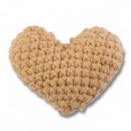 Coeur au crochet Beige-marron