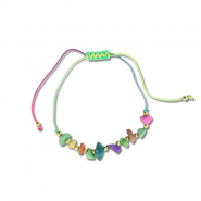 Bracelets tendance perles mixtes Multicolore-doré