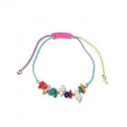 Bracelets tendance perles mixtes Multicolore-doré