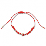 Bracelets tendance perles mixtes Rouge-doré