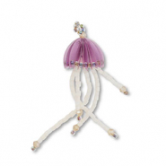 Pendentifs en perles de verre m&eacute;duse Lilas-nude-transparent AB