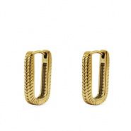 Boucles d'oreilles / puces en acier Inox ovale Doré