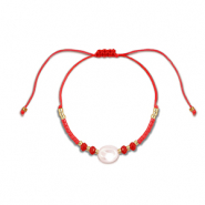 Bracelets tendance perles mixtes Rouge-blanc-doré