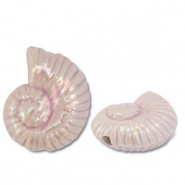 Perles en céramique DQ grecque coquille Lilas