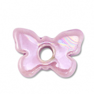 Perles en céramique DQ grecque papillon Lilas