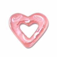 Perles en céramique DQ grecque cœur Rose mauve