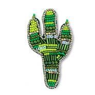 Broches cactus Vert multicolore-argenté